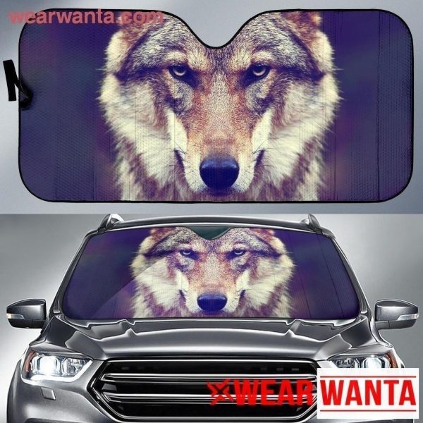 Beautiful Gray Wolf Auto Sun Shade