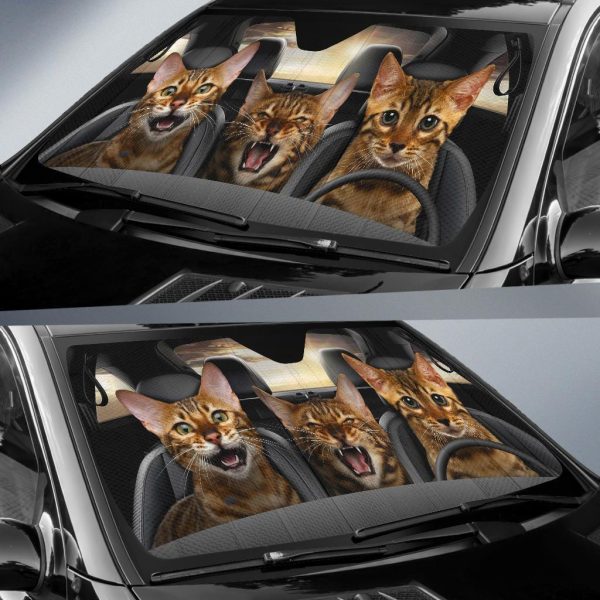 bengal cat auto sun shade car sun visor funny tm96l