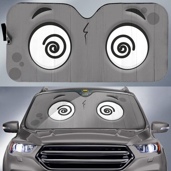 bewildered cartoon eyes car windshield sun shade zplmz