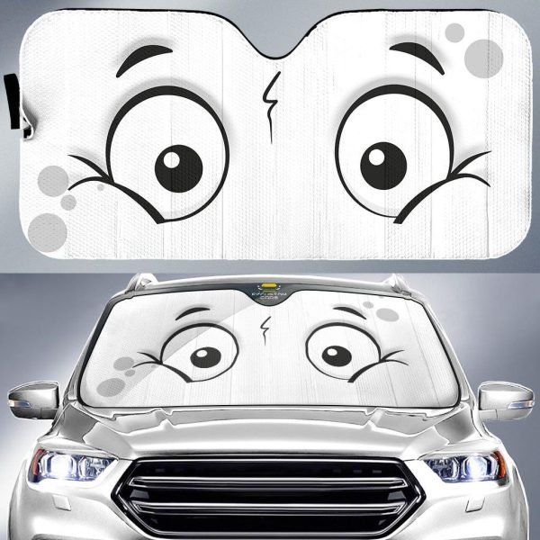 big cartoon eyes car windshield sun shade xwgob