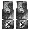 Black and White Wolves Car Floor Mats Custom Animal Car Accessories