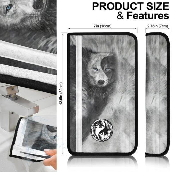 black and white wolves seat belt covers custom animal car accessories uwdf7