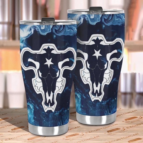 black bull car tumbler cup custom black clover anime car accessories d4lie