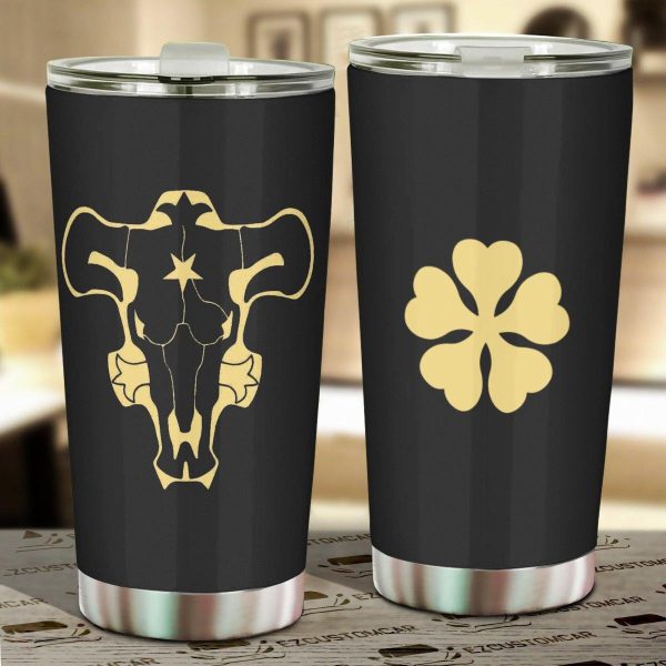 Black Bull Car Tumbler Cup Custom Black Clover Anime Car Accessories