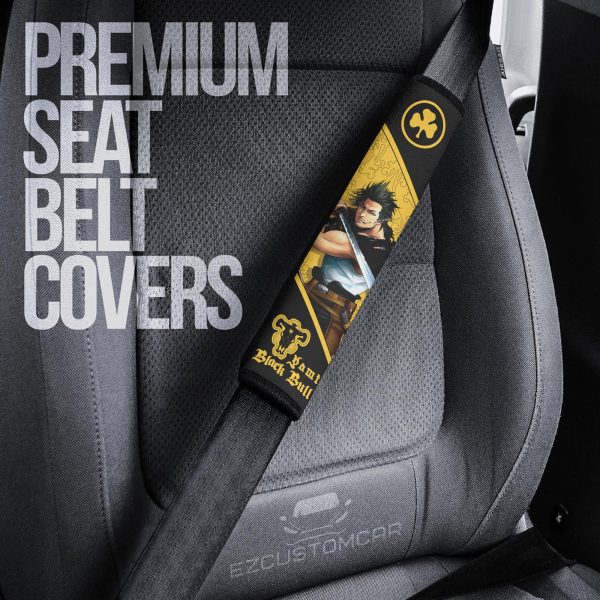 black clover custom car seat belt covers perfect accessory for anime fans ptjmz
