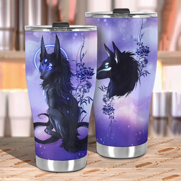 black fox mythical creatures car tumbler cup custom mythical creatures car accessories lepmf