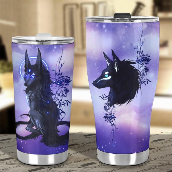 black fox mythical creatures car tumbler cup custom mythical creatures car accessories xeahf