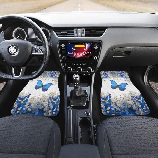 blue butterfly car floor mats custom butterfly car accessories 1x9h4