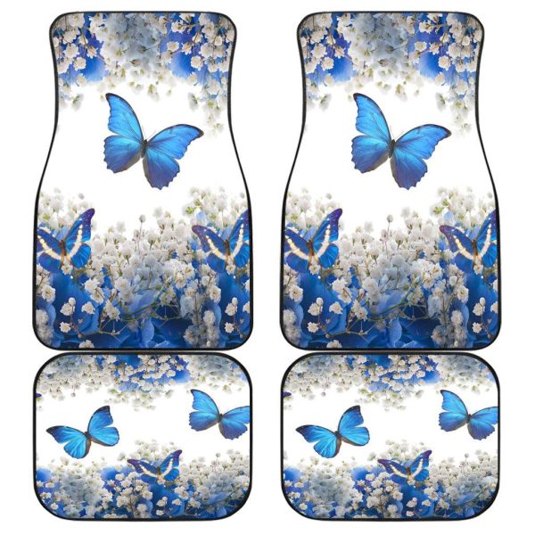 Blue Butterfly Car Floor Mats Custom Butterfly Car Accessories