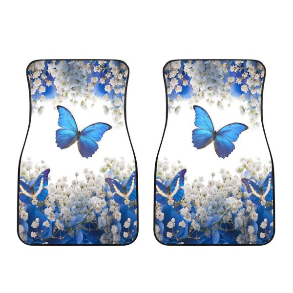 Blue Butterfly Car Floor Mats Custom Butterfly Car Accessories