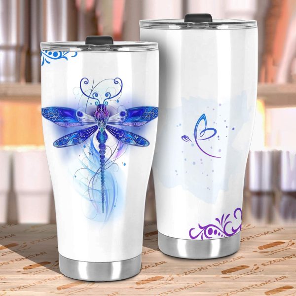 blue dragonfly car tumbler cup custom dragonfly car accessories ccd5d