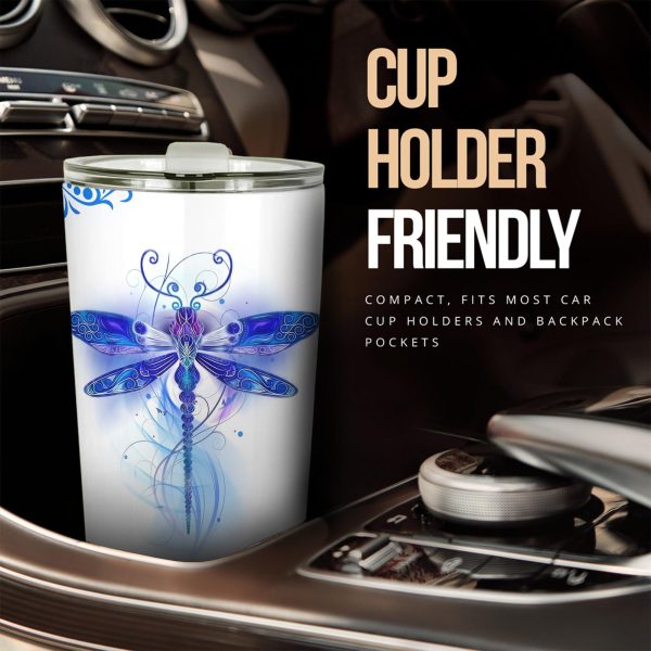 Blue Dragonfly Car Tumbler Cup Custom Dragonfly Car Accessories