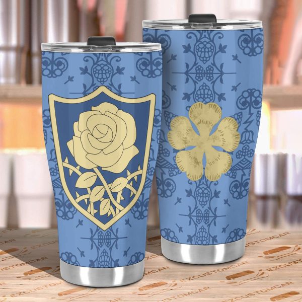 blue rose black clover stainless steel tumbler custom anime car accessories jg37j
