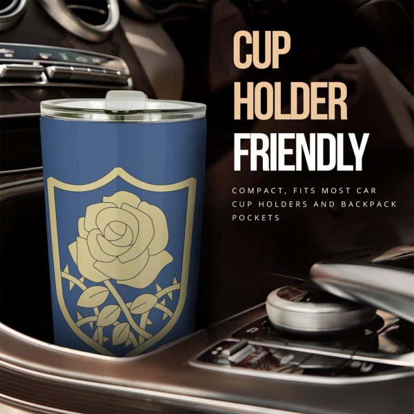 Blue Rose Stainless Steel Tumbler Black Clover Anime Car Accessories