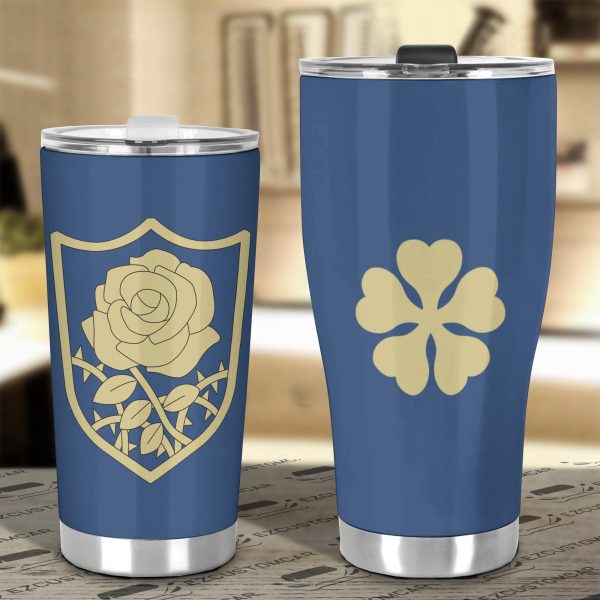 blue rose stainless steel tumbler black clover anime car accessories zwjbx