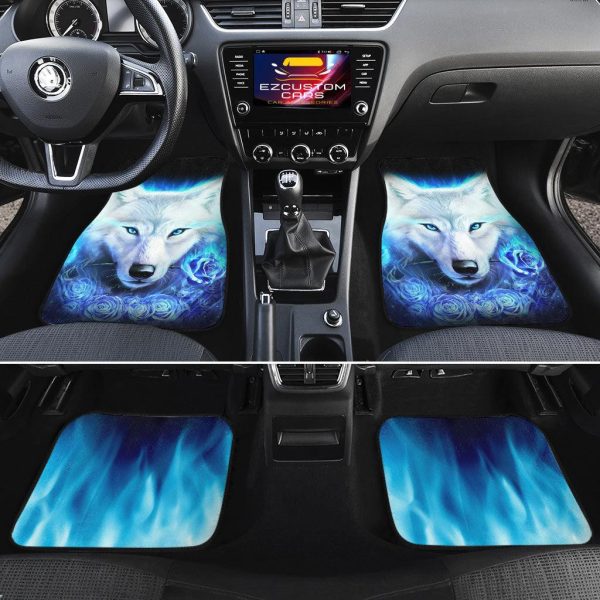 blue wolf car floor mats custom animal car accessories ltb9v