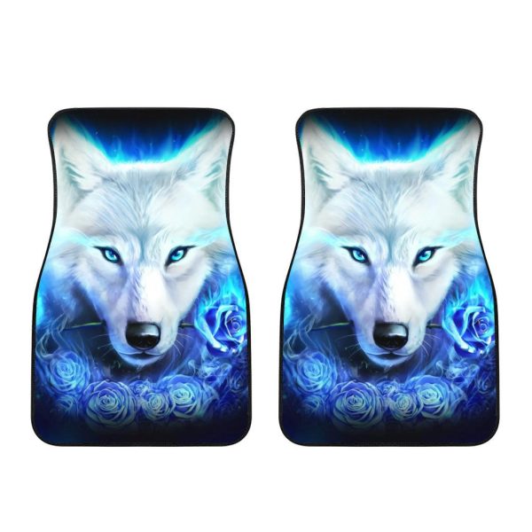 Blue Wolf Car Floor Mats Custom Animal Car Accessories