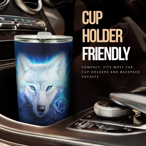 blue wolf car tumbler cup custom animal car accessories ce0pr