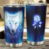 Blue Wolf Car Tumbler Cup Custom Animal Car Accessories