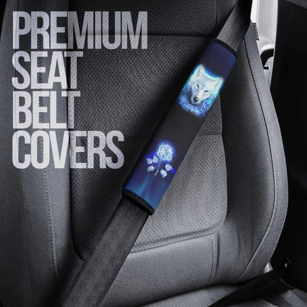 blue wolf seat belt covers custom animal car accessories fri7o