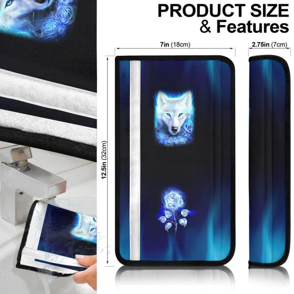 blue wolf seat belt covers custom animal car accessories wh76s