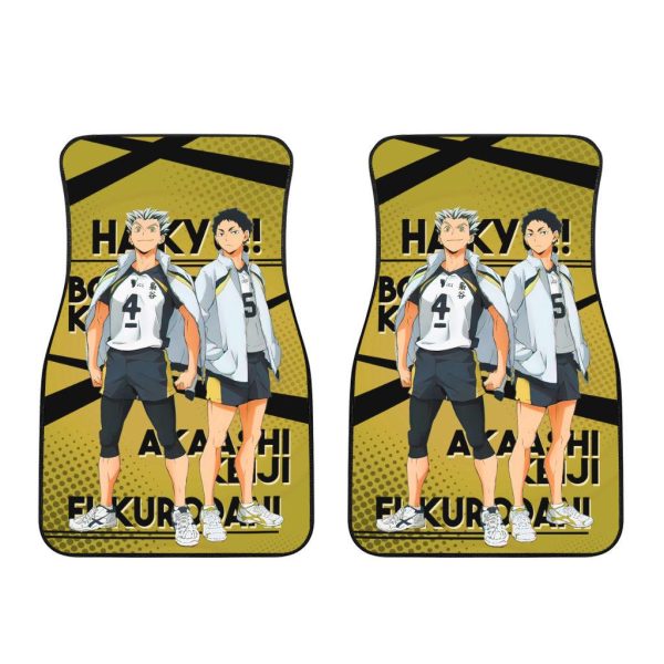 bokuto and keiji akaashi haikyuu car mats p0orb