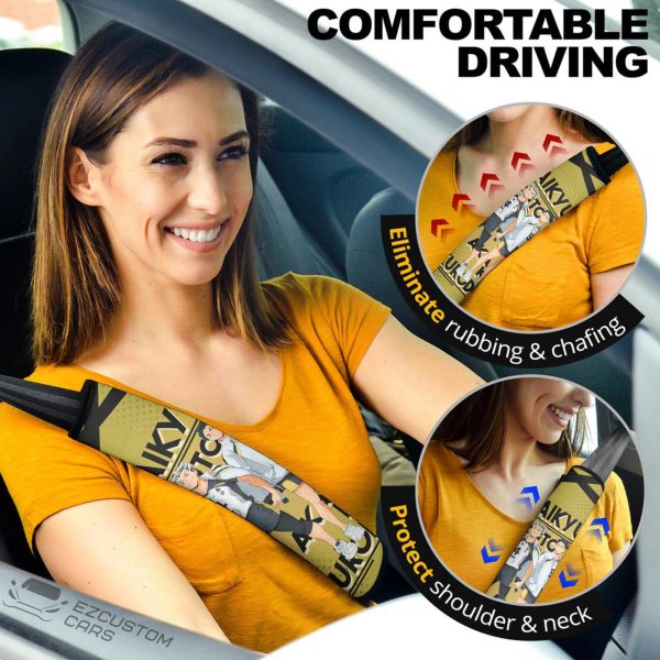Bokuto And Keiji Akaashi Seat Belt Covers Custom Haikyuu Anime Car Accessories