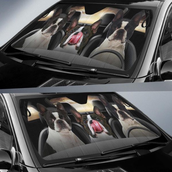 Boston Terrier Car Auto Sun Shade Funny Frenchie Dogs Car Accessories