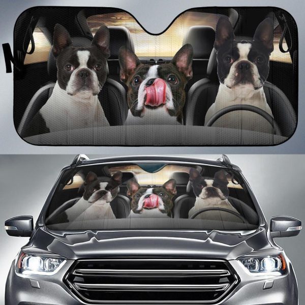 Boston Terrier Car Auto Sun Shade Funny Frenchie Dogs Car Accessories Boston Terrier Car Auto Sun Shade Funny Frenchie Dogs Car Accessories