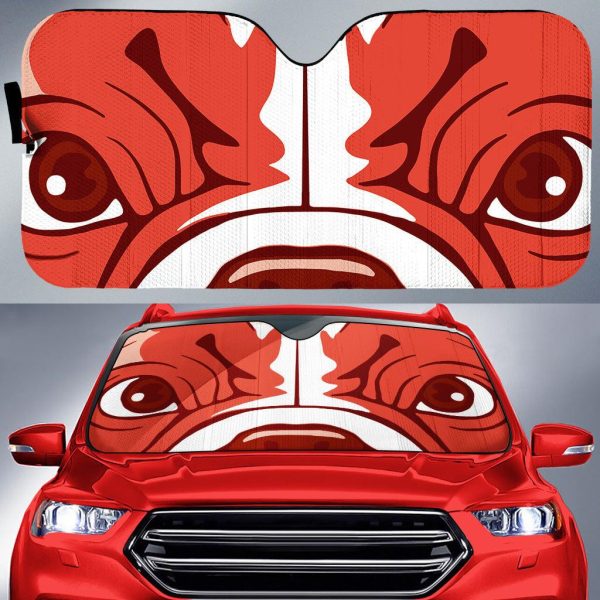 bulldog cartoon eyes funny car windshield sun shade kzyjf