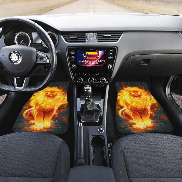 burning lion car floor mats custom lion car accessories ecw5w