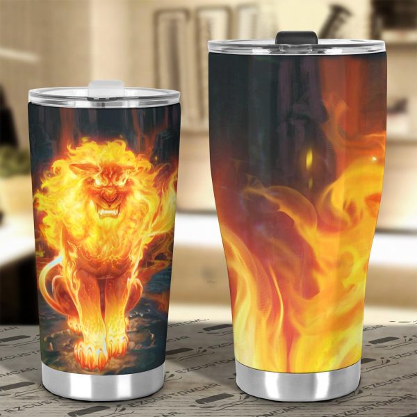 burning lion car tumbler cup custom lion car accessories 7c663