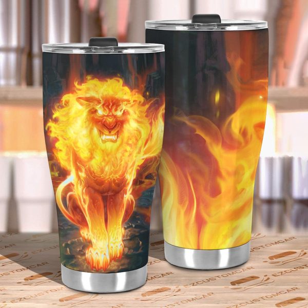 burning lion car tumbler cup custom lion car accessories ldnwf