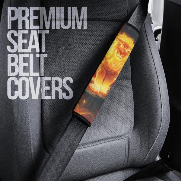burning lion seat belt covers custom lion car accessories 7dtlm