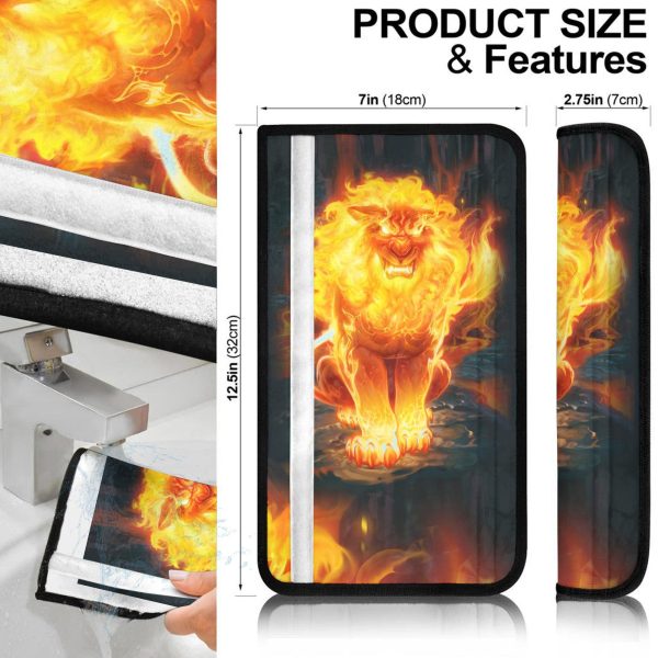 burning lion seat belt covers custom lion car accessories girg3