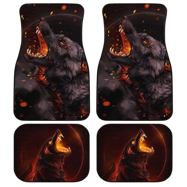 Burning Up Wolf Car Floor Mats Burning Up Wolf Car Floor Mats