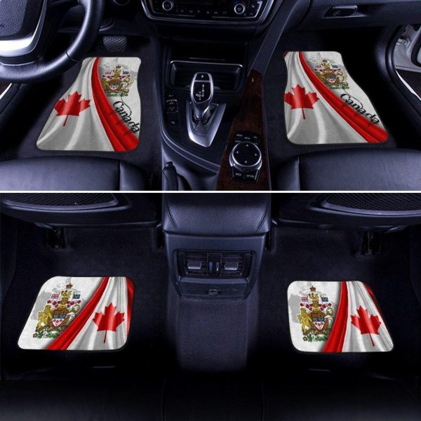 canada flag coat of arms car floor mats 2rijo