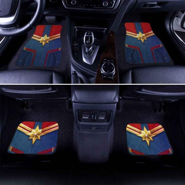 Captain Marvel Uniform Car Floor Mats Custom Superhero