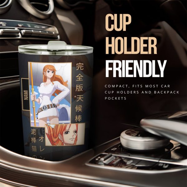 Car Tumbler Cup Nami Custom One Piece Anime Car Accessories