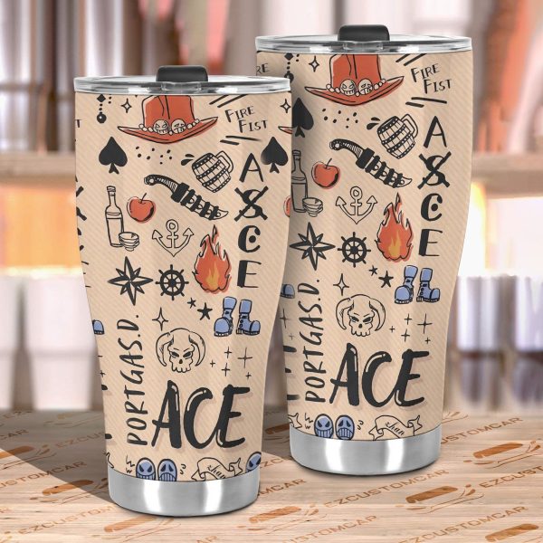 car tumbler cup portgas d ace custom one piece anime car accessories dd7o2