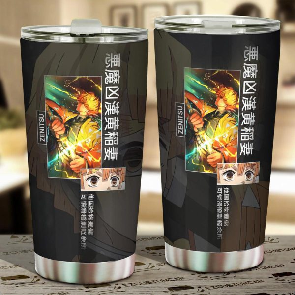 Zenitsu Tumbler Cup Custom Demon Slayers Anime Car Accessories