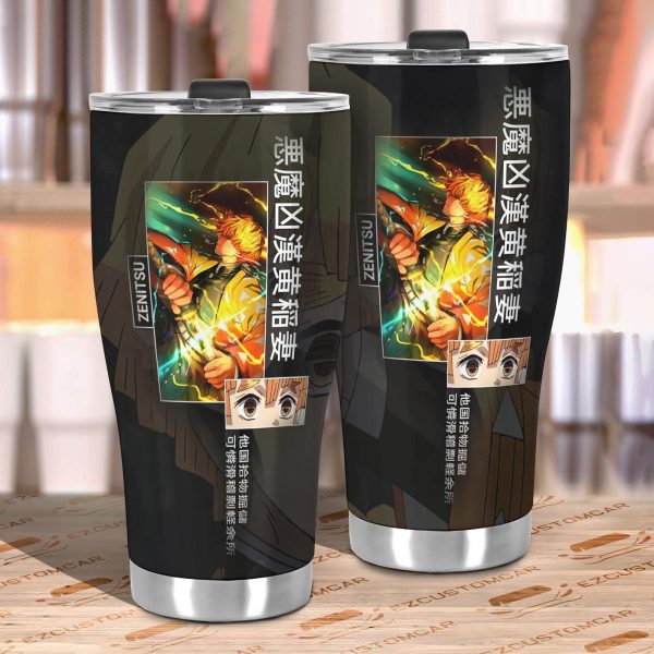 car tumbler cup zenitsu custom demon slayers anime car accessories vcnyg