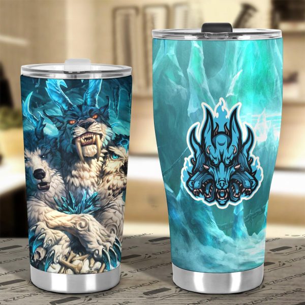 cerberus dog car tumbler cup custom cerberus car accessories 7lrcv