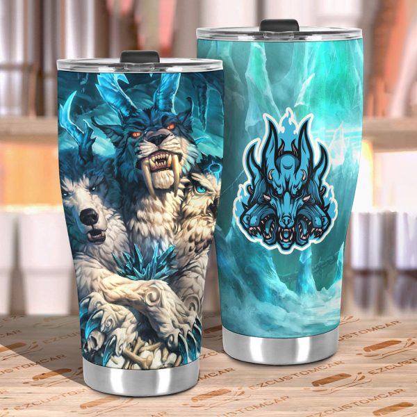 cerberus dog car tumbler cup custom cerberus car accessories rg6wp