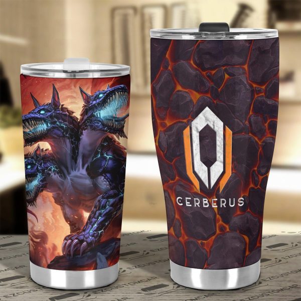 cerberus warden of the underworld car tumbler cup custom cerberus car accessories vvdws