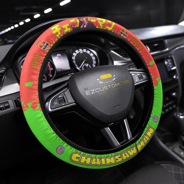 Chainsaw Man Anime Steering Wheel Cover – Universal Fit (15 Inch)