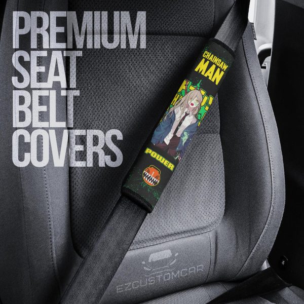chainsaw man custom car seat belt covers anime car accessories 8ivai