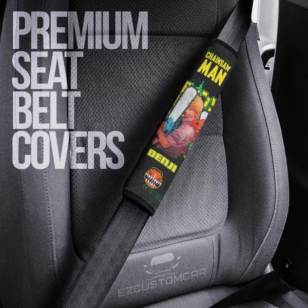 Chainsaw Man Custom Car Seat Belt Covers – Anime Car Accessories