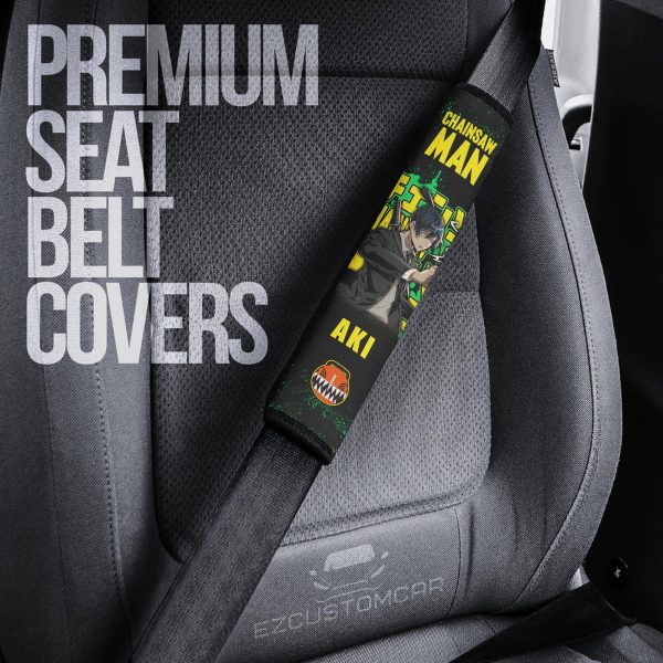 chainsaw man custom car seat belt covers anime car accessories v4rky