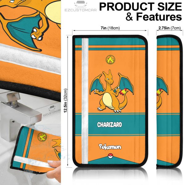 charizard seat belt cover custom pokemon gift car accessories 4vmwg